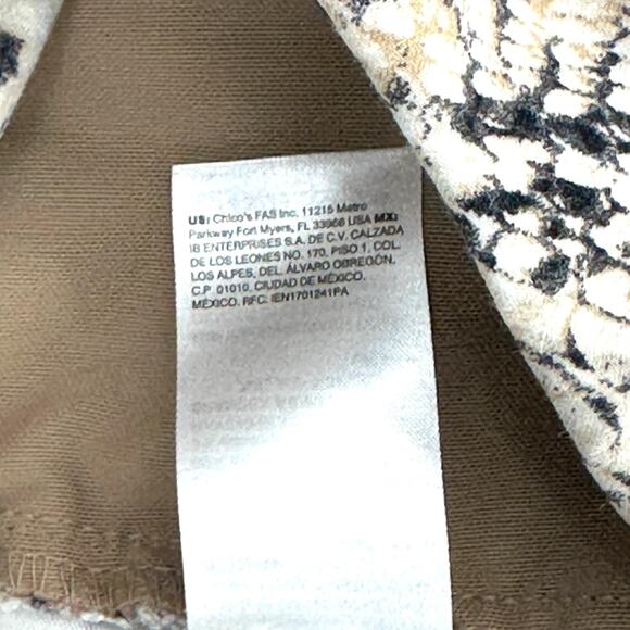 Chico's Pants Women Size 8 Multicolor Slim Fit Stretch Leopard Print 60 Rayon - Picture 12 of 14